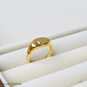 Bague solaire sertie