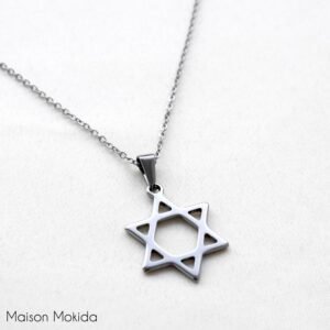 Chaîne étoile de David - couleur argent