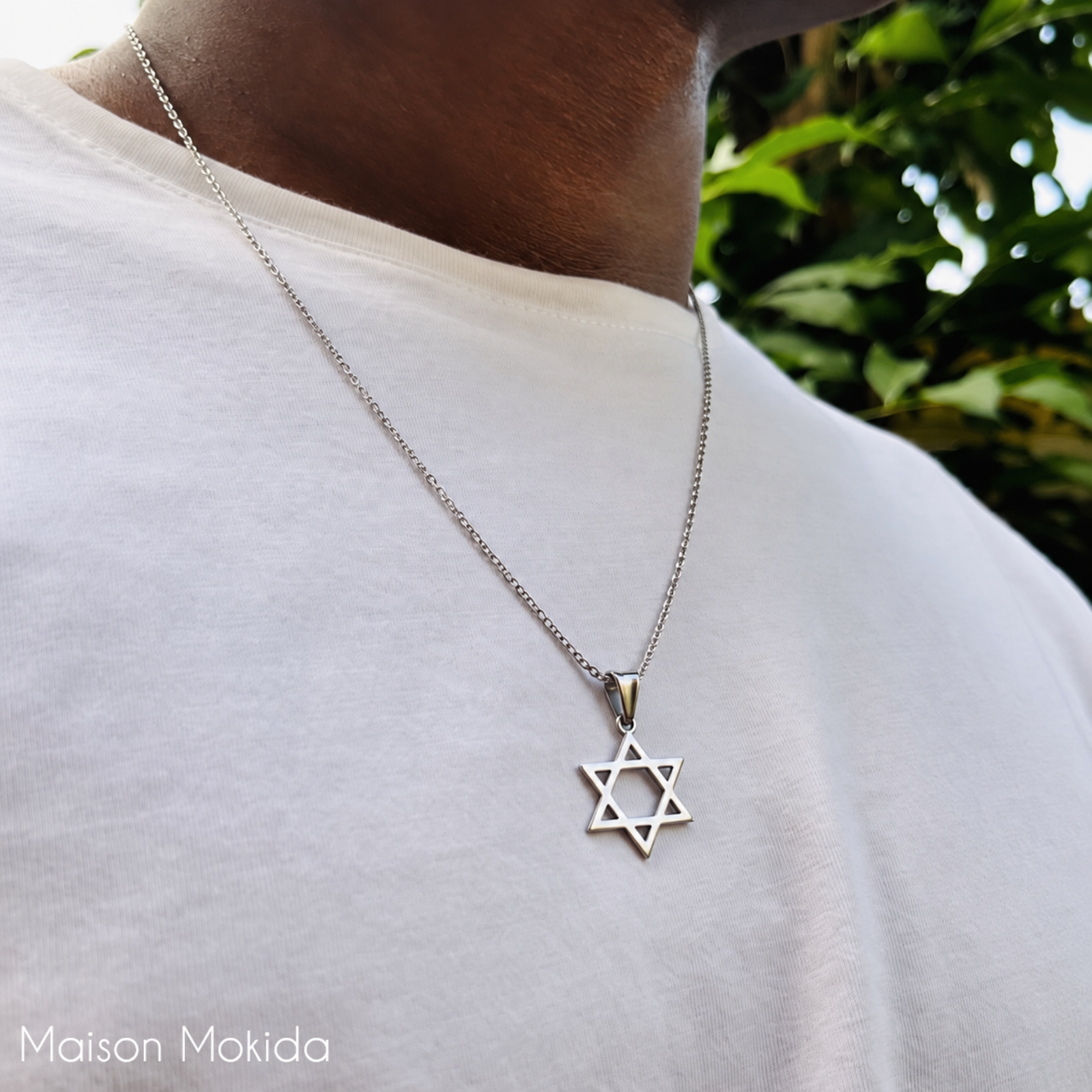 Chaîne étoile de David - couleur argent 🔗 – Image 2