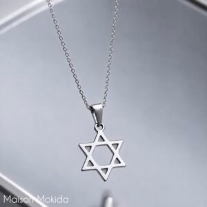 Chaîne étoile de David - couleur argent 🔗