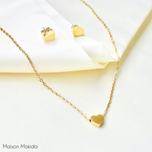 Ensemble cœur - plaqué or