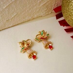 Boucles d’oreilles cloches en zircon / tige d’oreille en argent 925 E. ( hypoallegénique )